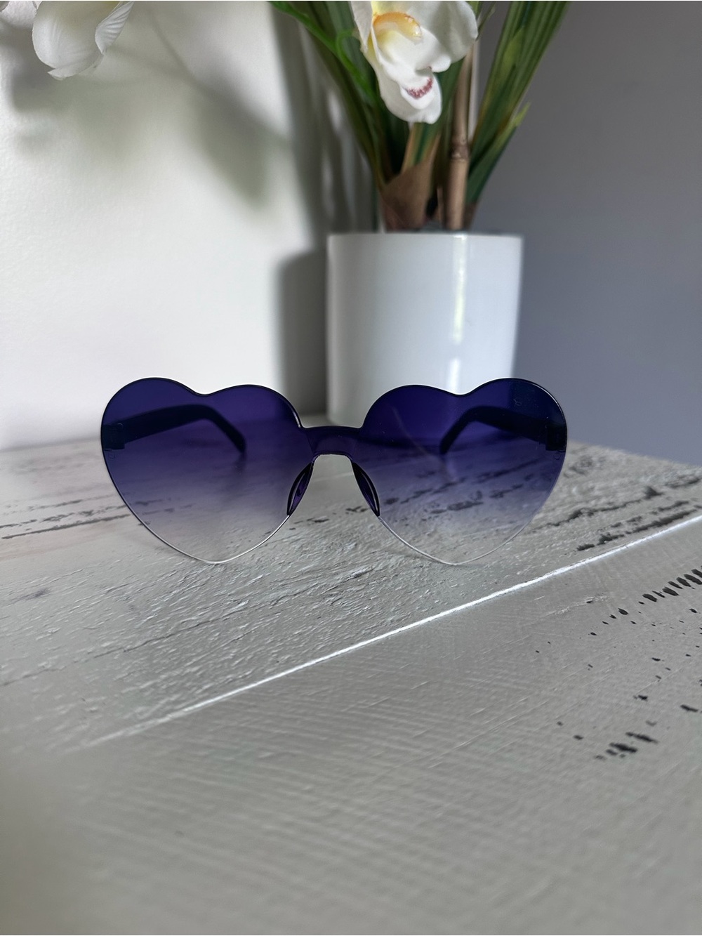 Purple Gradient Heart-Shaped Women's Sunglasses